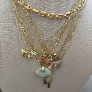 Gold Multi-Layer Necklace with Charms